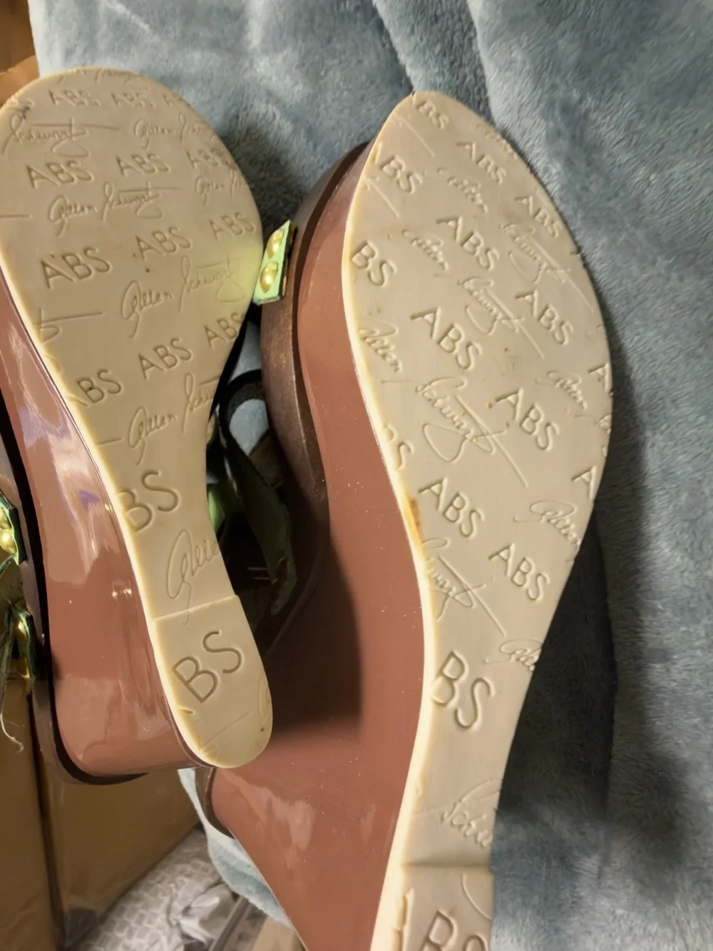 ABS Allen Schwartz Mint Green Platform Sandals